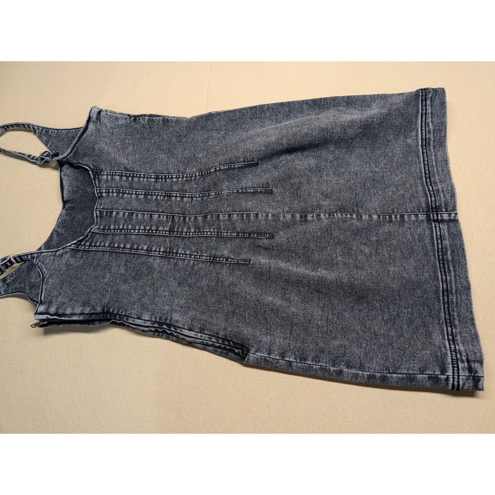 No Boundaries Junior Dress Size S Denim Black Faded Straps Adjustable Whimisgoth - Picture 2 of 9